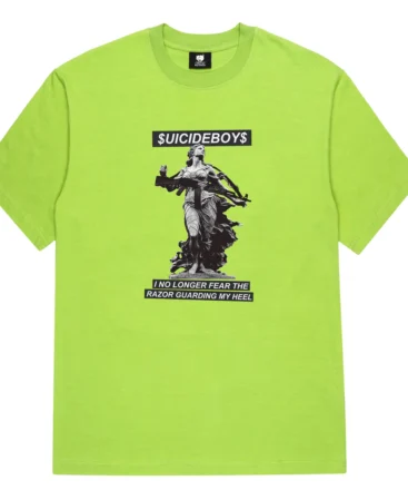 SUICIDEBOYS GUARDING MY HEEL T SHIRT SAFETY GREEN
